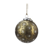 WALTHER OG CO JÓLAKÚLA MEÐ GLITRANDI STJÖRNUM (GOLD GLASS) 12cm