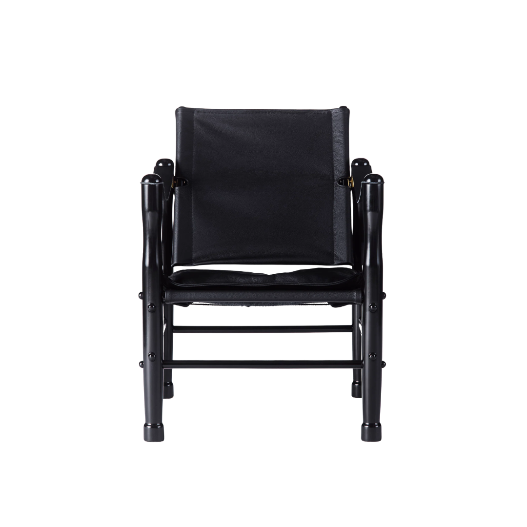 SAFARI STÓLL SVÖRT GRIND SVART LEÐUR