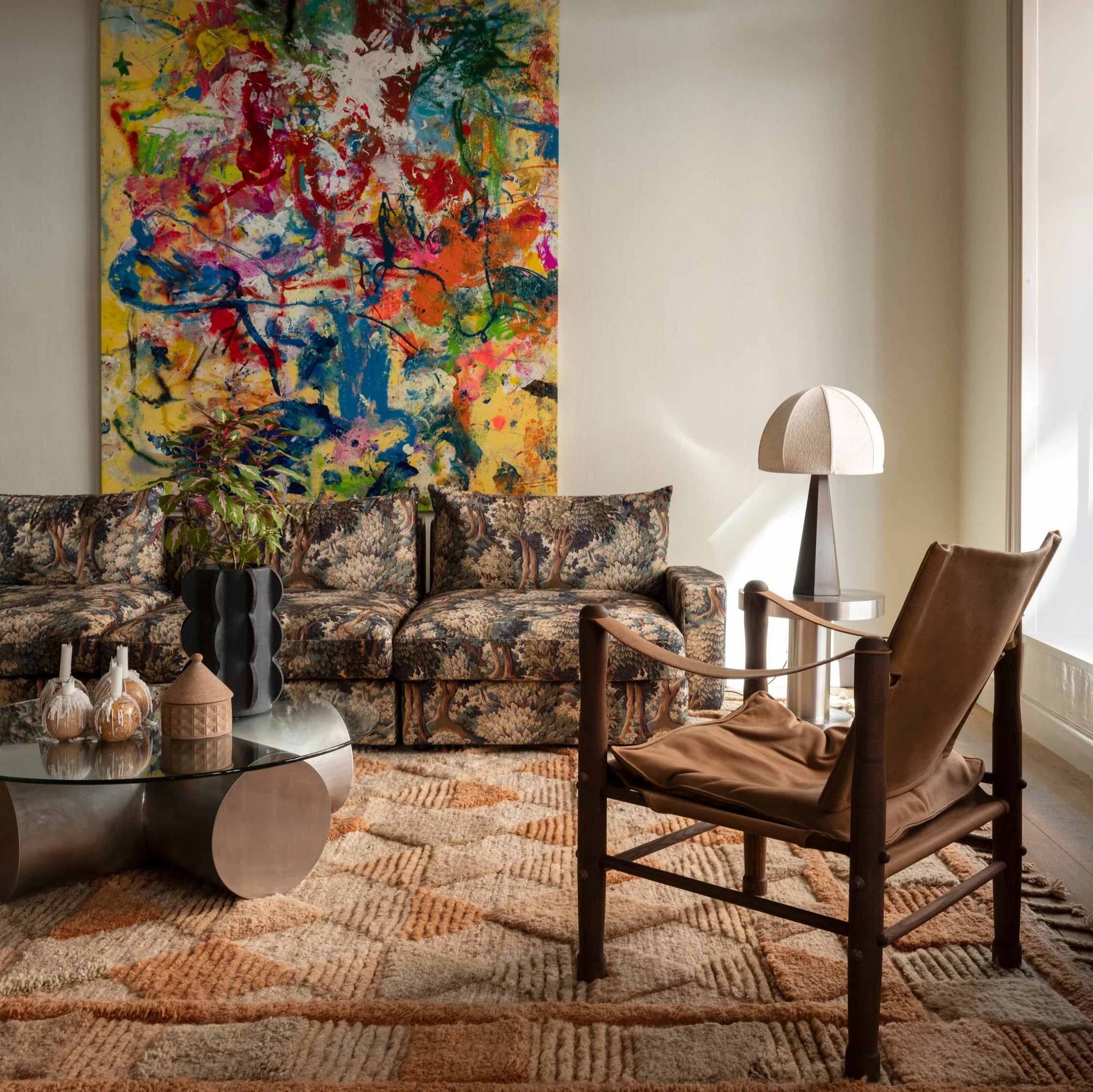 SAFARI STÓLL LEÐUR BRÚNT GRIND DÖKK