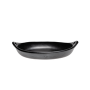 BLACK POTTERY OVAL FAT 33x44x11cm