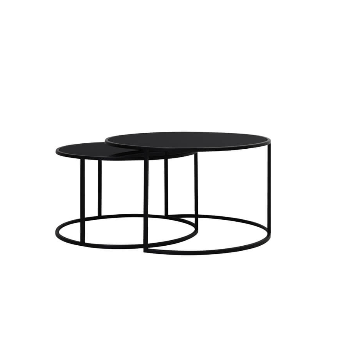 L&L DUARTE SÓFABORÐ GLER/SVART SETT