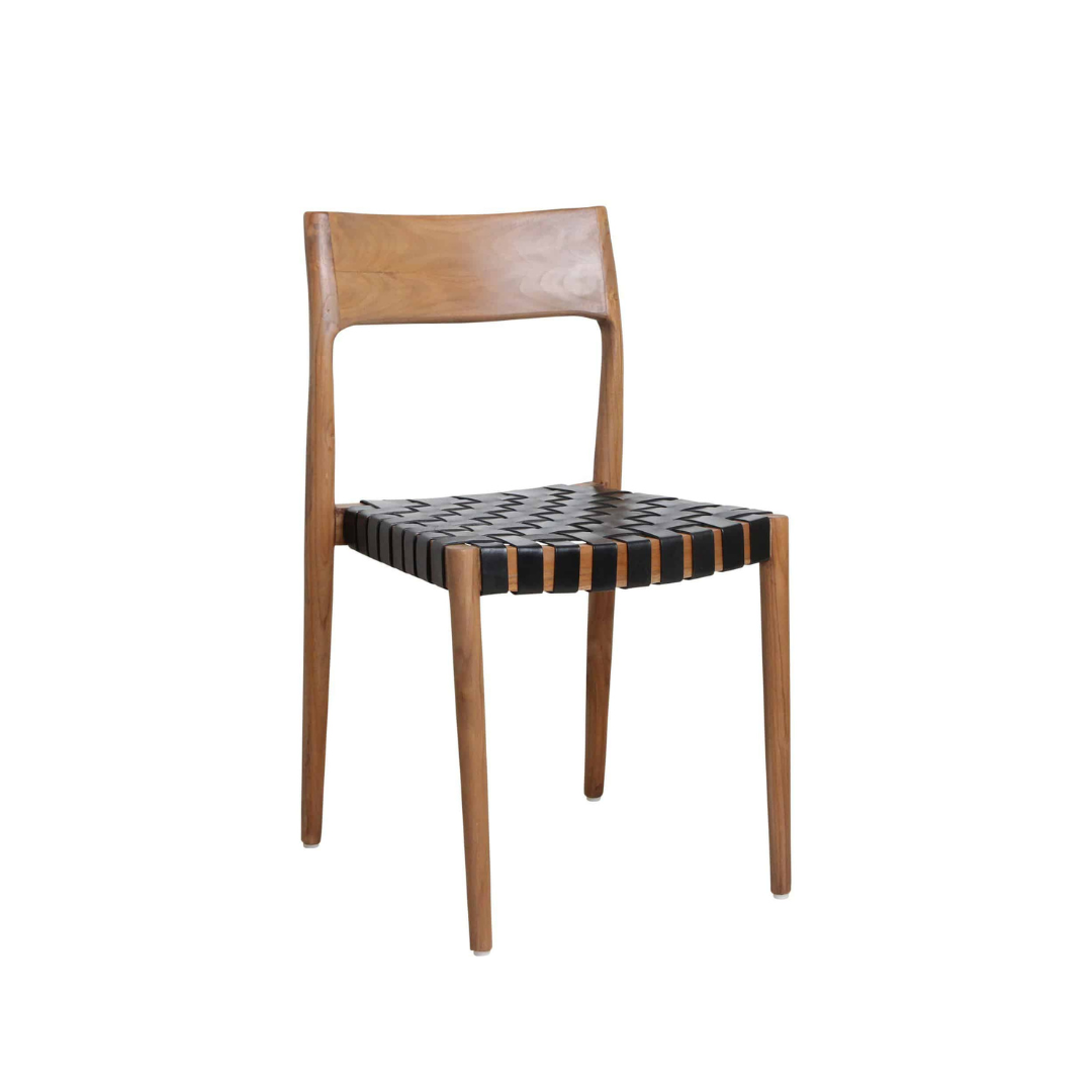 RAW MATERIALS FREYA BORÐSTOFUSTÓLL M/SVÖRTU LEÐRI