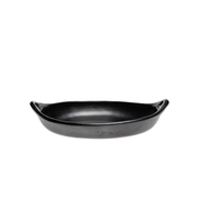 BLACK POTTERY ELDFAST SVART OVAL FAT 26x37x9 cm
