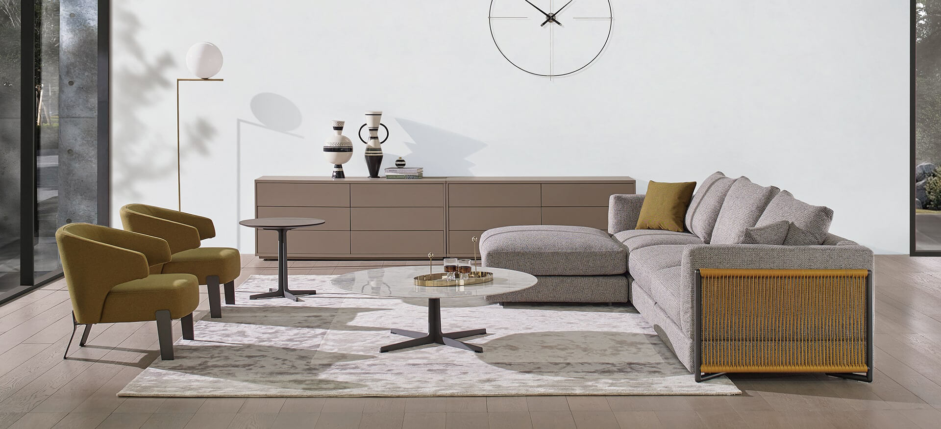 CAMERICH VARY SÓFABORÐ MEÐ HVÍTUM CARRERA MARMARA 100x36cm