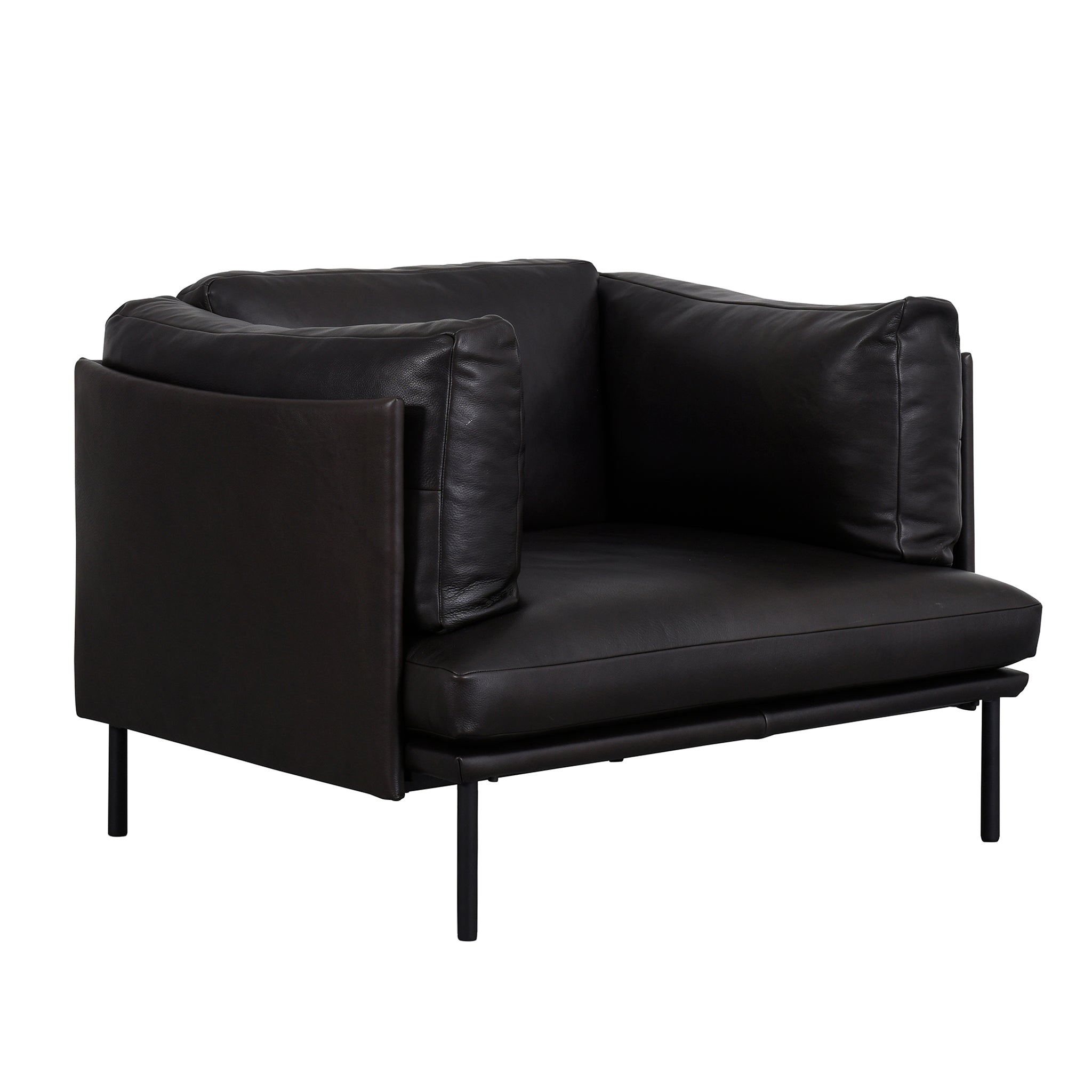 BRIOCHE ARMSTÓLL SVART LEÐUR