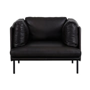 BRIOCHE ARMSTÓLL SVART LEÐUR