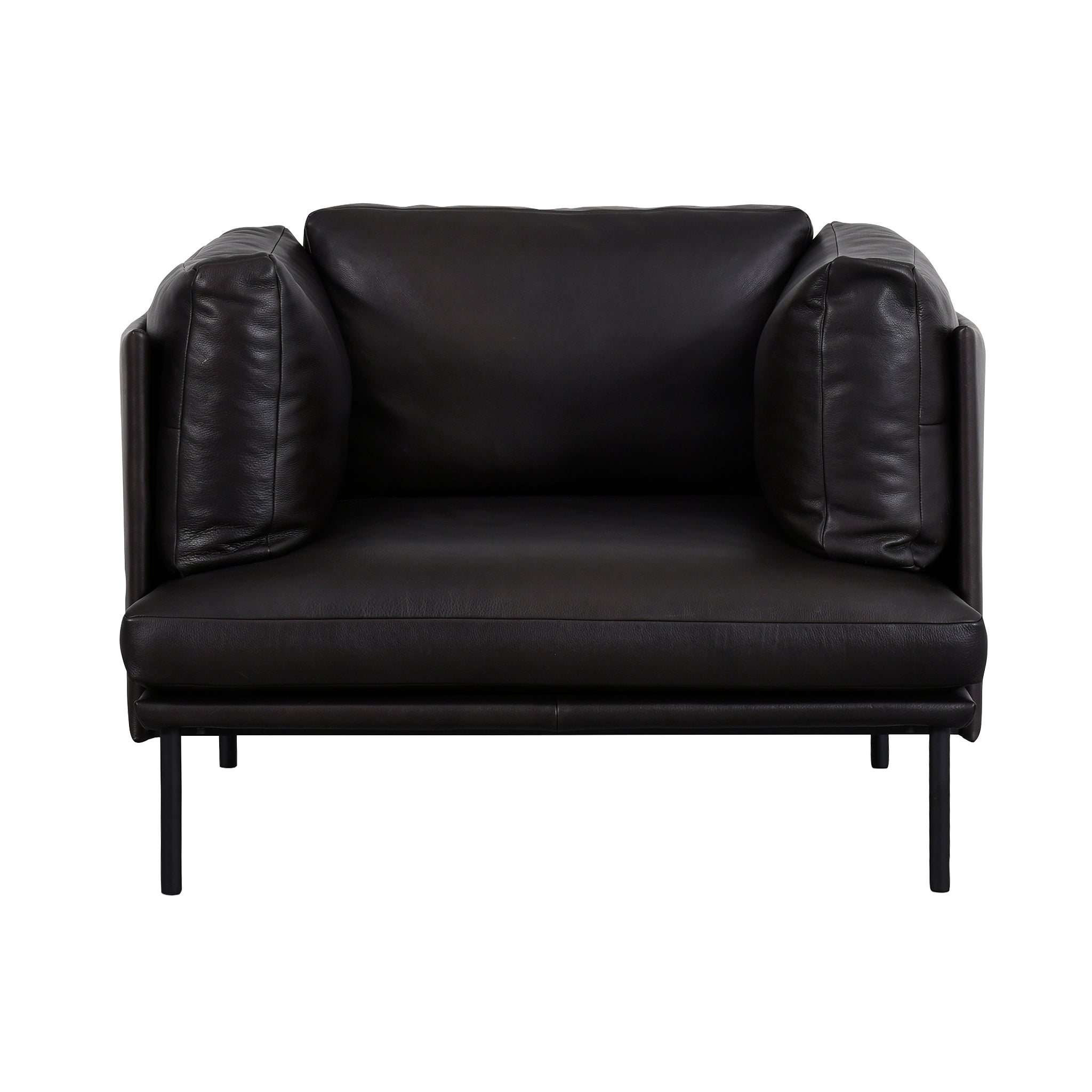 BRIOCHE ARMSTÓLL SVART LEÐUR