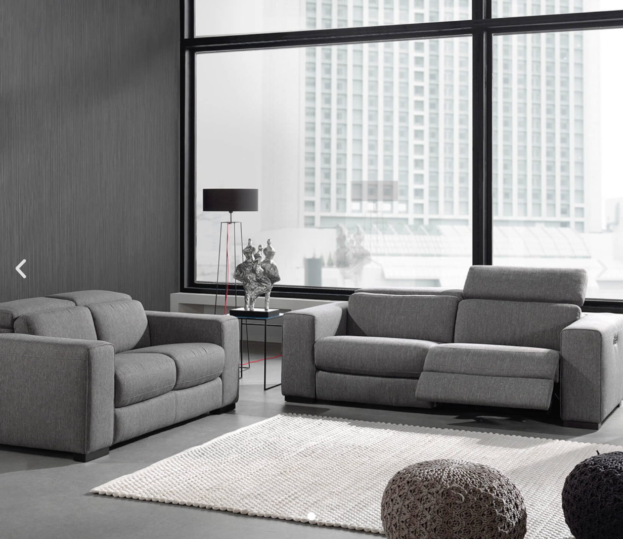 HTL 10736 TUNGUSÓFI MEÐ RAFMAGNI Í SÆTUM (ÁKLÆÐI)