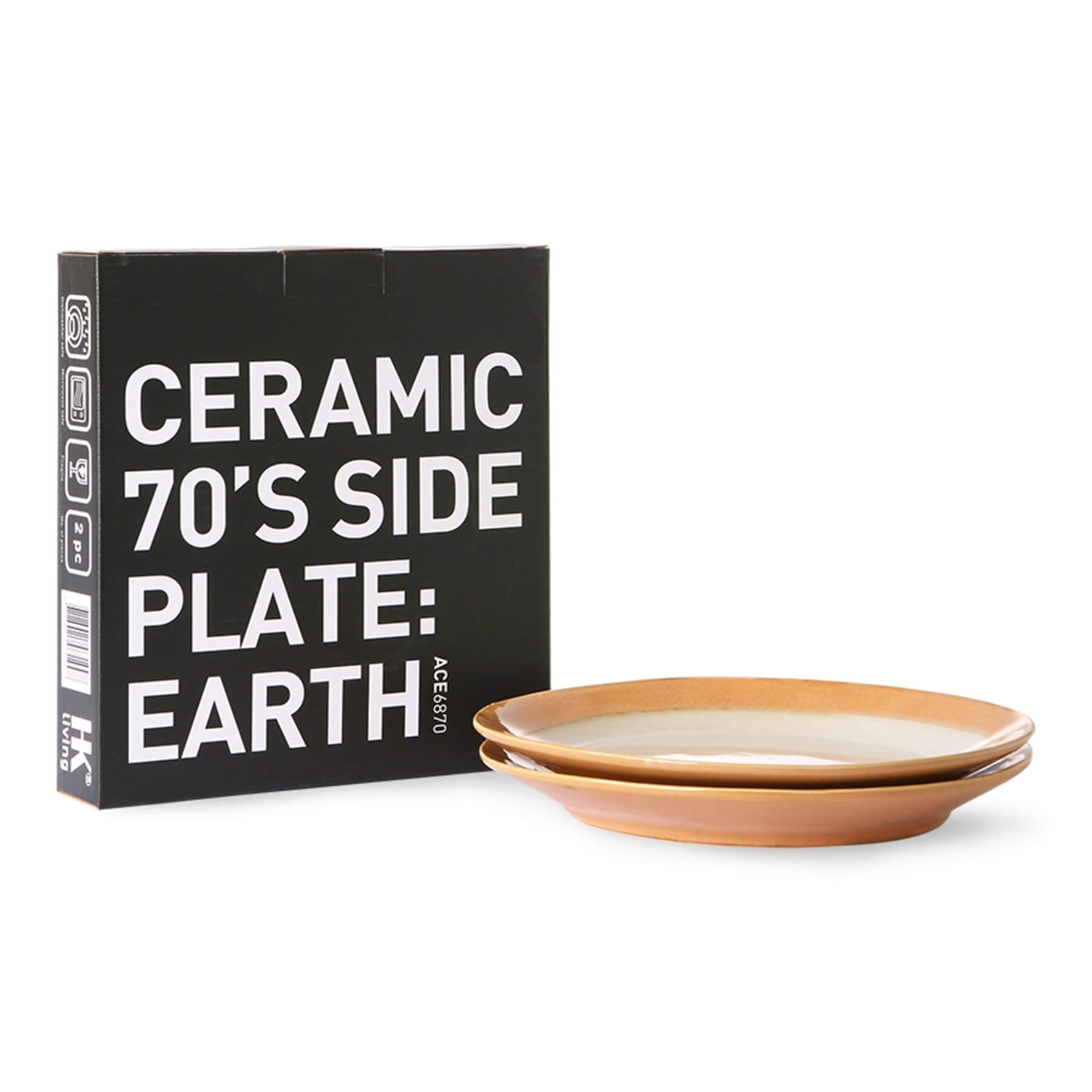 HK Living HLIÐARDISKUR 70S CERAMIC EARTH