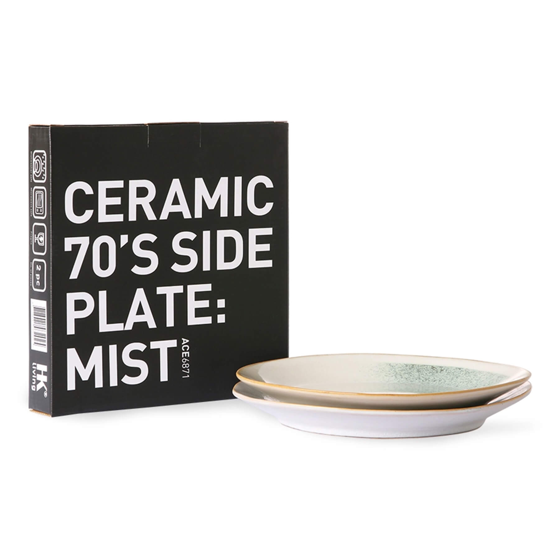 HK Living HLIÐARDISKUR 70S CERAMIC MIST