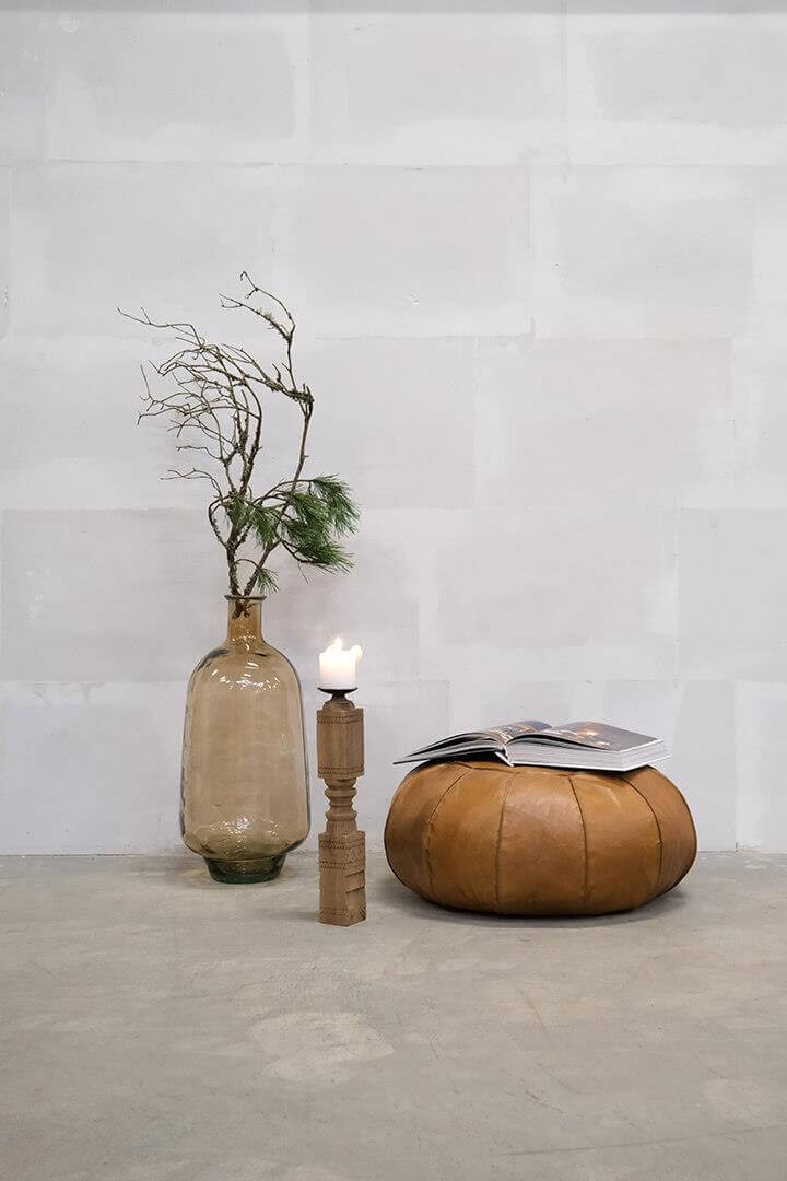 COOL ROUND LEÐUR PULLA ANTIK BROWN