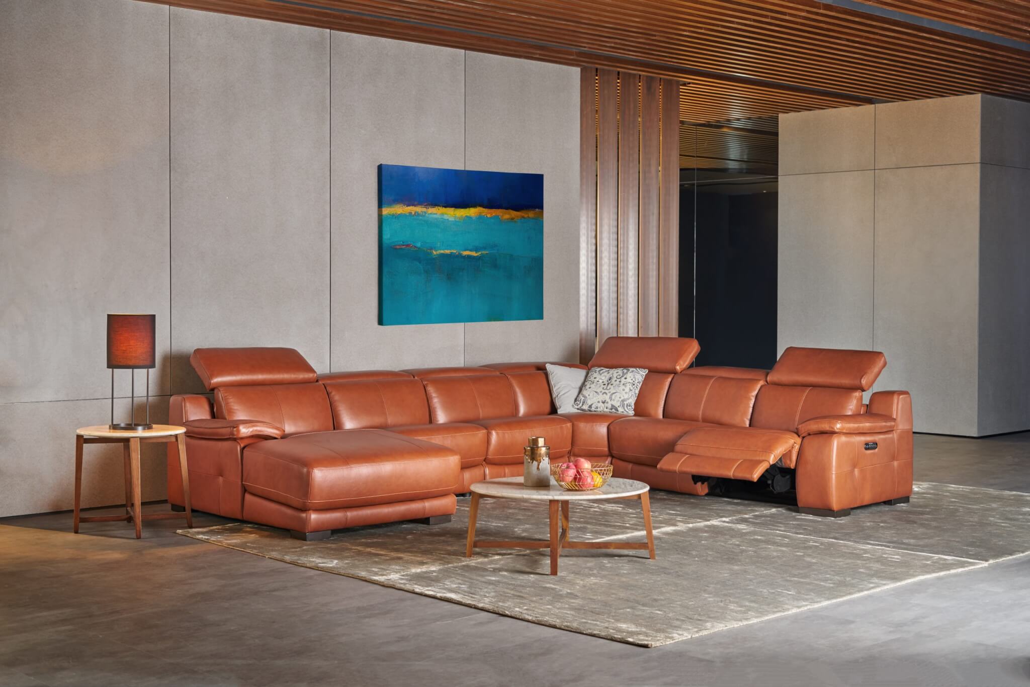 HTL 10736 TUNGUSÓFI MEÐ RAFMAGNI Í SÆTUM (ÁKLÆÐI)