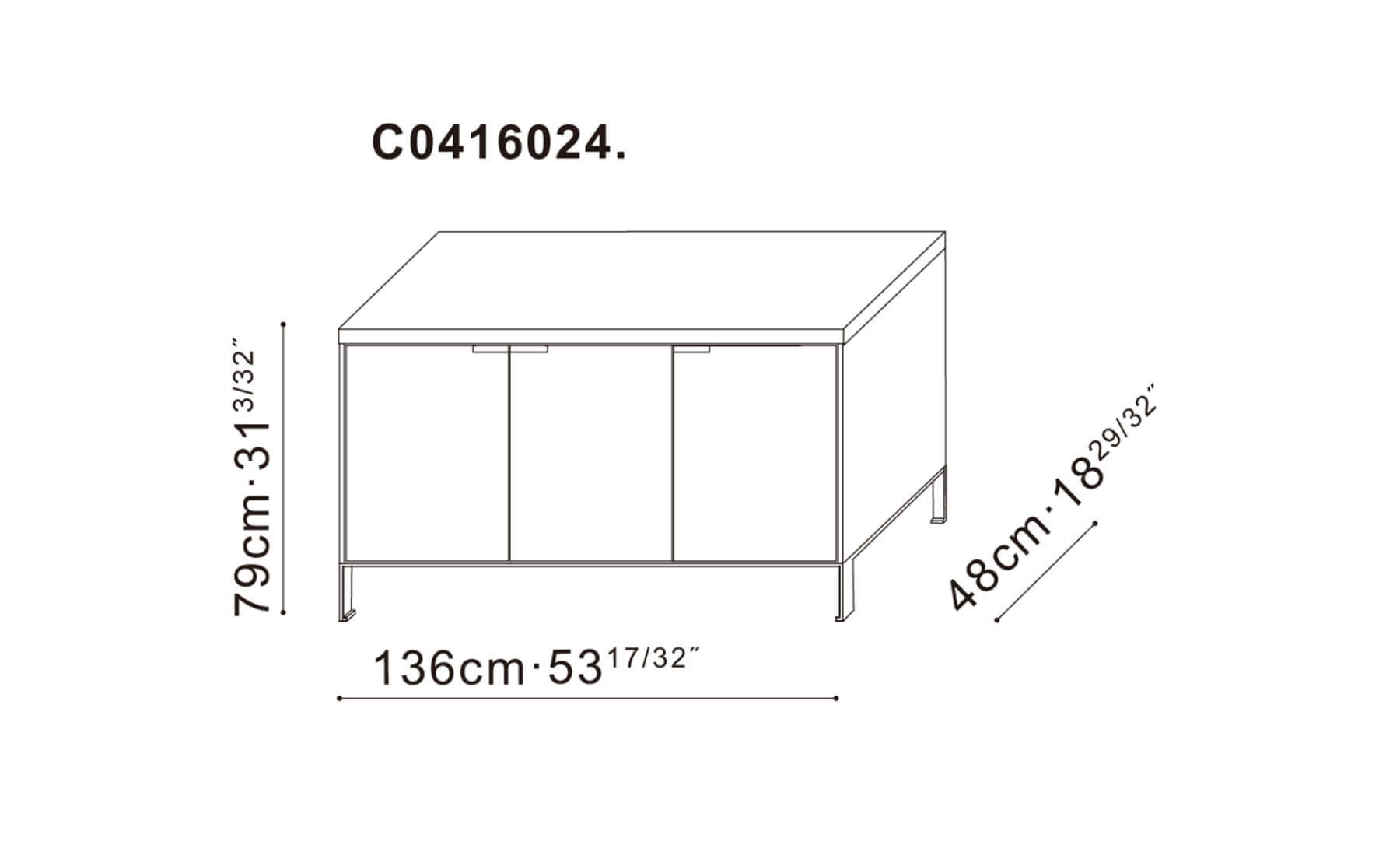 CAMERICH MAX SKENKUR 3RA HURÐA Í SVARGRÁRRI EIK